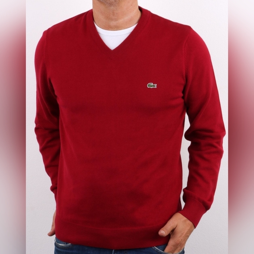 Lacoste V-neck Pullover Size 6/XL